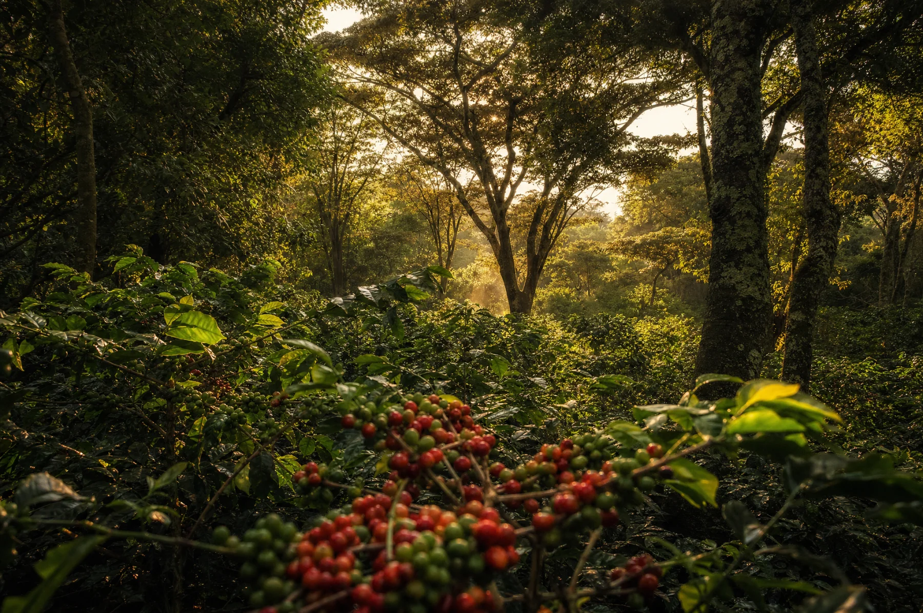 The forest and coffee-growing landscape at Suke Quto Farm
